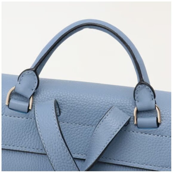 Kate Spade Essential Medium Backpack Blue Leather Turnlock Flap Bag - Picture 9 of 11
